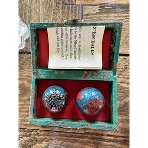 Antique Chinese‎ Cloisonne Baoding Balls Handmade Dragon Pattern